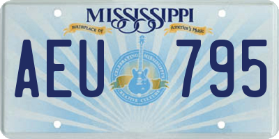 MS license plate AEU795