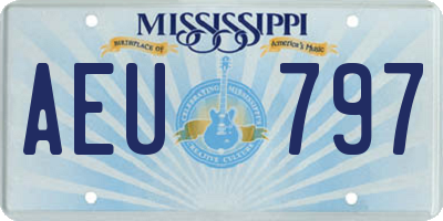 MS license plate AEU797