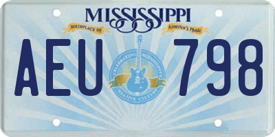 MS license plate AEU798