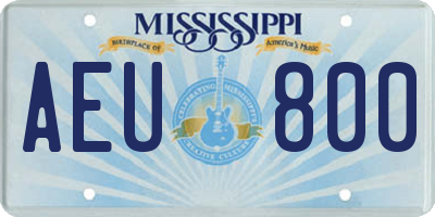MS license plate AEU800