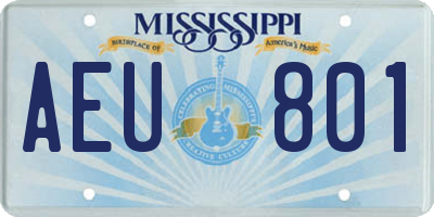 MS license plate AEU801