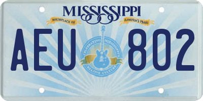 MS license plate AEU802