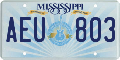 MS license plate AEU803
