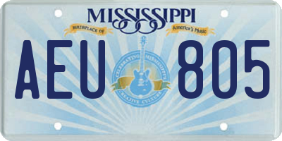 MS license plate AEU805