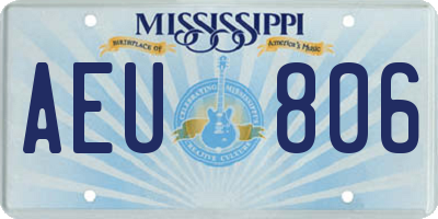 MS license plate AEU806