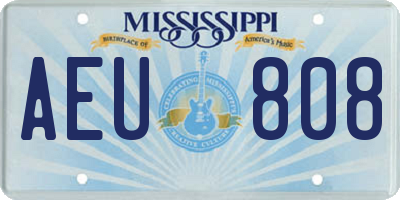 MS license plate AEU808