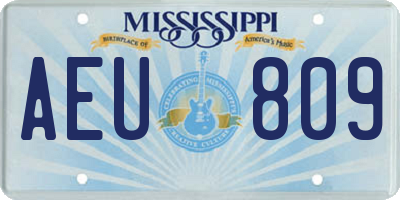 MS license plate AEU809