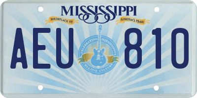 MS license plate AEU810