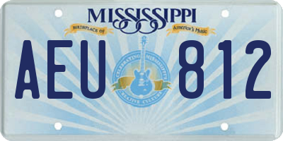 MS license plate AEU812