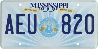 MS license plate AEU820