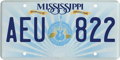MS license plate AEU822
