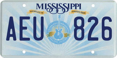 MS license plate AEU826