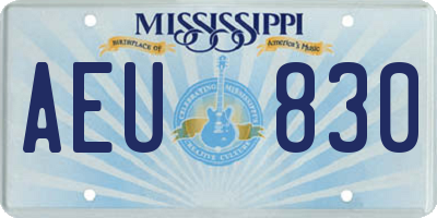 MS license plate AEU830