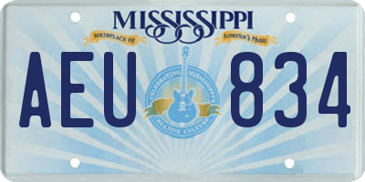 MS license plate AEU834