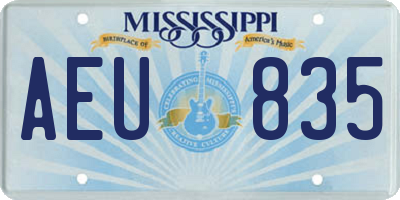 MS license plate AEU835