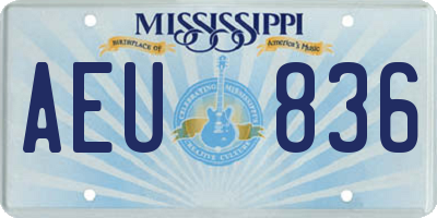MS license plate AEU836