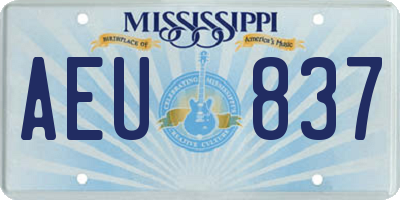MS license plate AEU837