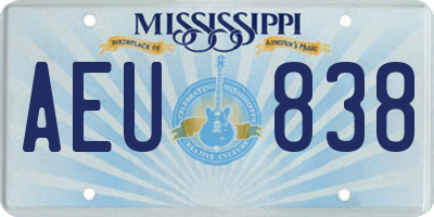 MS license plate AEU838