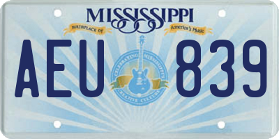 MS license plate AEU839