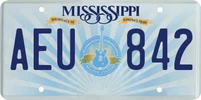 MS license plate AEU842