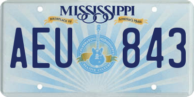 MS license plate AEU843