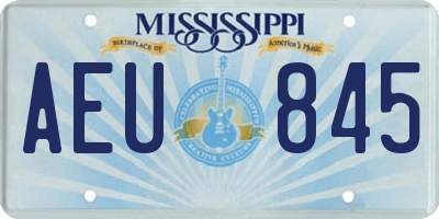 MS license plate AEU845