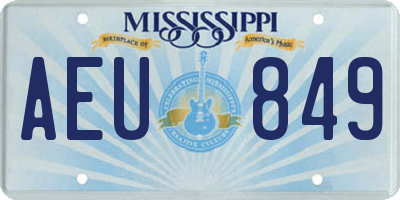 MS license plate AEU849