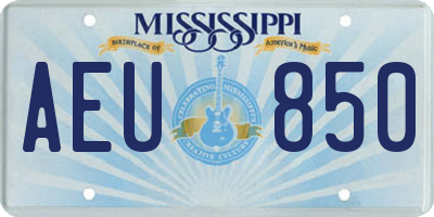 MS license plate AEU850