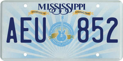 MS license plate AEU852