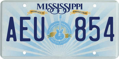 MS license plate AEU854