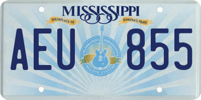 MS license plate AEU855
