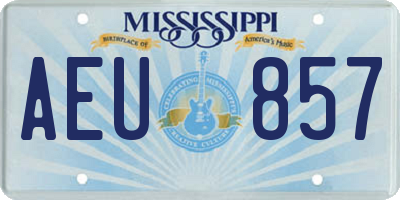 MS license plate AEU857