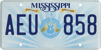 MS license plate AEU858