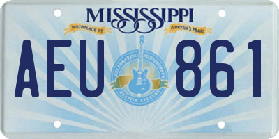 MS license plate AEU861