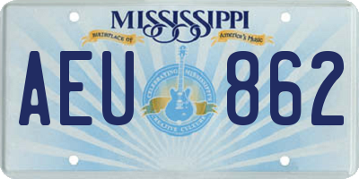 MS license plate AEU862