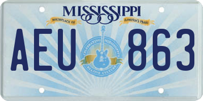 MS license plate AEU863