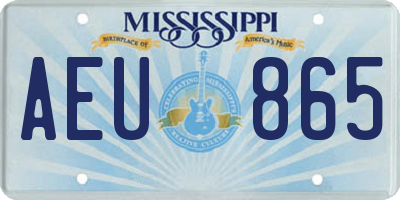 MS license plate AEU865