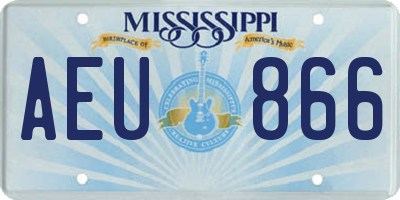 MS license plate AEU866