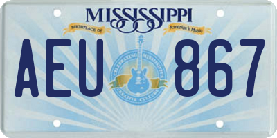 MS license plate AEU867