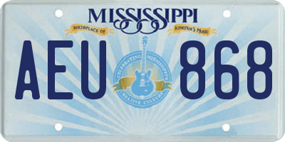 MS license plate AEU868