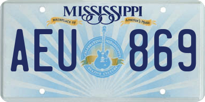 MS license plate AEU869