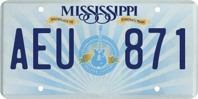 MS license plate AEU871