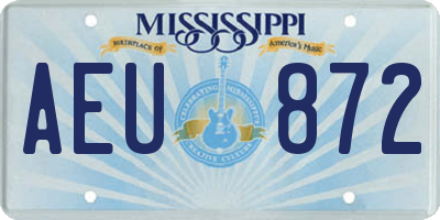 MS license plate AEU872
