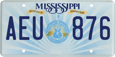 MS license plate AEU876