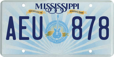 MS license plate AEU878