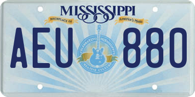 MS license plate AEU880