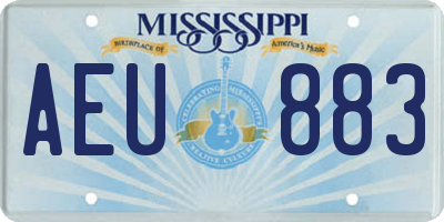 MS license plate AEU883