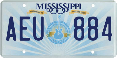 MS license plate AEU884