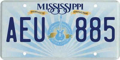 MS license plate AEU885