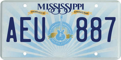 MS license plate AEU887